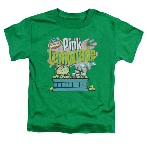 Dubble Bubble-Pink Lemonade - Short Sleeve Toddler Tee - Kelly Green- Medium 3T