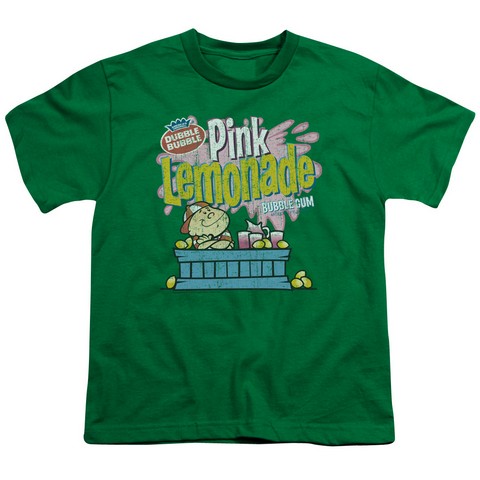 Dubble Bubble-Pink Lemonade - Short Sleeve Youth 18-1 Tee - Kelly Green, Medium