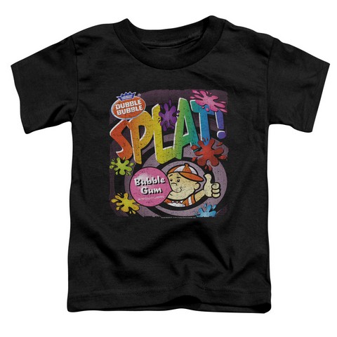 Dubble Bubble-Splat Gum - Short Sleeve Toddler Tee - Black- Medium 3T
