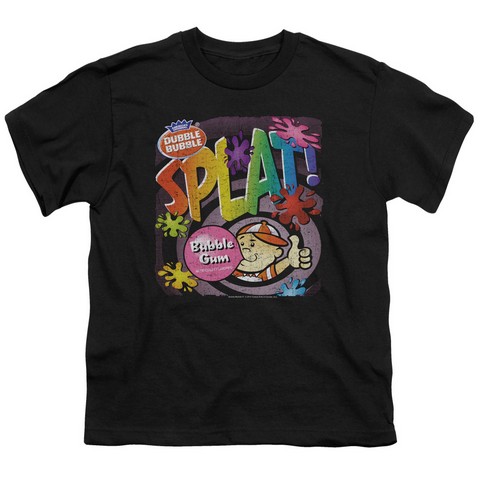 Dubble Bubble-Splat Gum - Short Sleeve Youth 18-1 Tee - Black- Medium