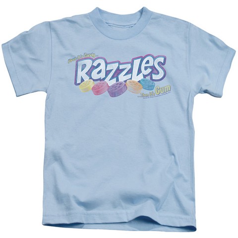 Dubble Bubble-Distressed Logo - Short Sleeve Juvenile 18-1 Tee - Light Blue- Medium 5-6