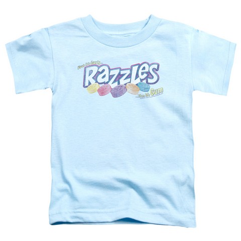 Dubble Bubble-Distressed Logo - Short Sleeve Toddler Tee - Light Blue- Medium 3T