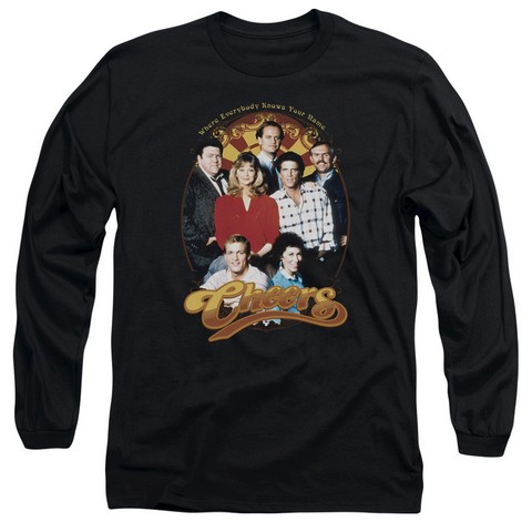 Cheers-Group Shot - Long Sleeve Adult 18-1 Tee - Black- Extra Large