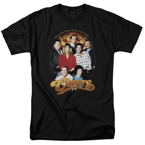 Cheers-Group Shot - Short Sleeve Adult 18-1 Tee - Black- Small