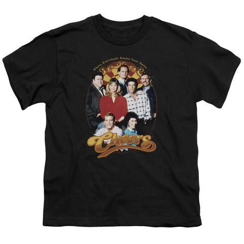 Cheers-Group Shot - Short Sleeve Youth 18-1 Tee - Black- Small