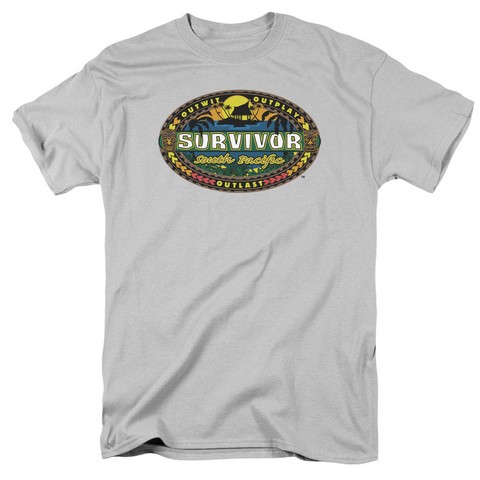 Survivor-South Pacific - Short Sleeve Adult 18-1 Tee - Silver- Medium