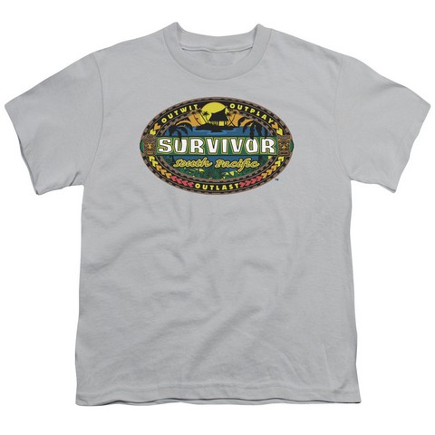 Survivor-South Pacific - Short Sleeve Youth 18-1 Tee - Silver- Extra Large