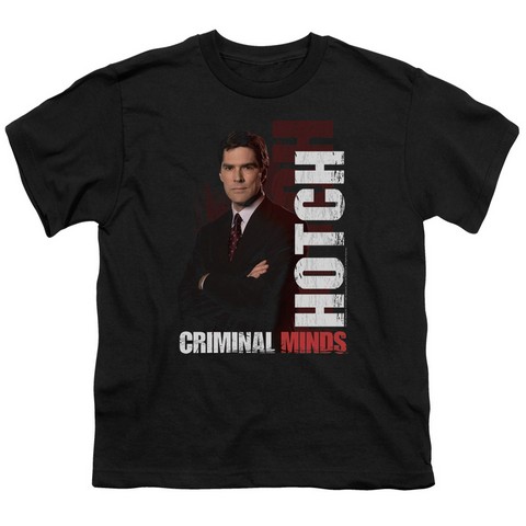 Criminal Minds-Hotch - Short Sleeve Youth 18-1 Tee - Black- Medium