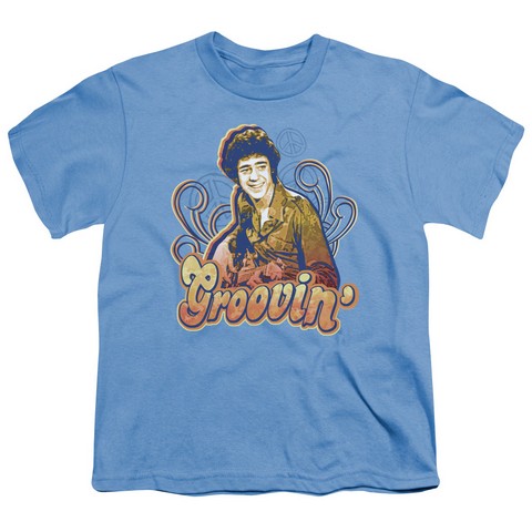 Brady Bunch-Groovin - Short Sleeve Youth 18-1 Tee - Carolina Blue- Medium