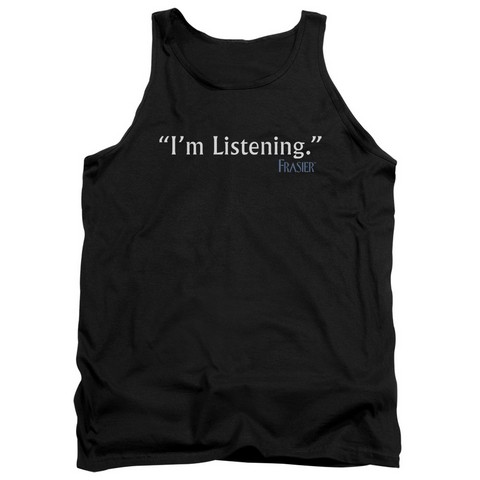 Frasier-I Am Listening - Adult Tank Top - Black- Medium