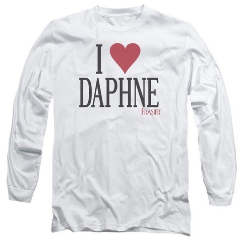 Frasier-I Heart Daphne - Long Sleeve Adult 18-1 Tee - White & Small
