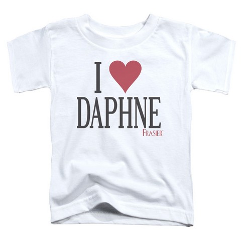 Frasier-I Heart Daphne - Short Sleeve Toddler Tee - White & Medium 3T