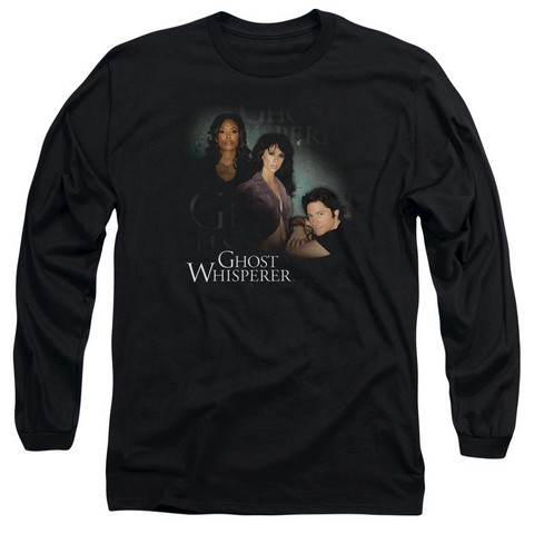 Ghost Whisperer-Diagonal Cast - Long Sleeve Adult 18-1 Tee - Black- Medium