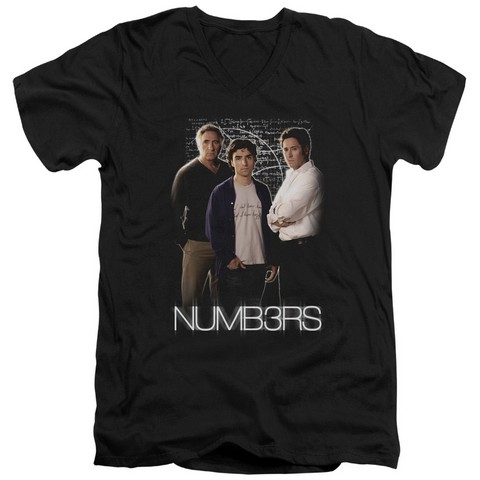 Numbers-Equations - Short Sleeve Adult 30-1 V-Neck Tee - Black- Extra Large