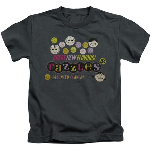 Dubble Bubble-Razzles Retro Box - Short Sleeve Juvenile 18-1 Tee - Charcoal, Small 4