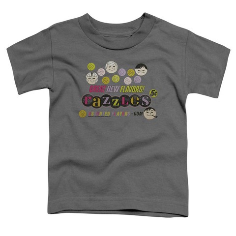 Dubble Bubble-Razzles Retro Box - Short Sleeve Toddler Tee - Charcoal- Medium 3T