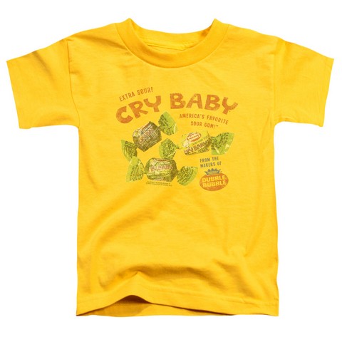 Cry Babies-Vintage Ad Short Sleeve Toddler Tee - Yellow - Large 4T