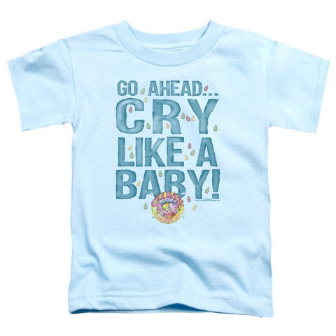 Dubble Bubble-Cry Like A Baby - Short Sleeve Toddler Tee - Light Blue- Large 4T
