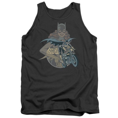 Dc-Batgirl Biker - Adult Tank Top - Charcoal- Medium