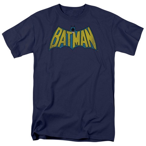 Dc-Classic Batman Logo - Short Sleeve Adult 18-1 Tee - Navy, Medium
