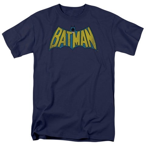Dc-Classic Batman Logo - Short Sleeve Adult 18-1 Tee - Navy- 2X
