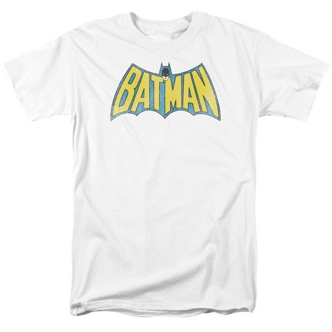 Dc-Classic Batman Logo - Short Sleeve Adult 18-1 Tee - White & 3X