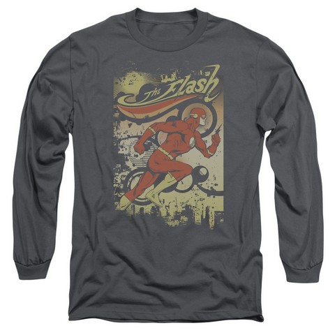 DC-Just Passing Through - Long Sleeve Adult 18-1 Tee - Charcoal- Large