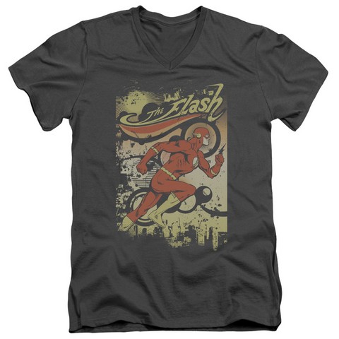 Dc-Just Passing Through - Short Sleeve Adult 30-1 V-Neck Tee - Charcoal- Large