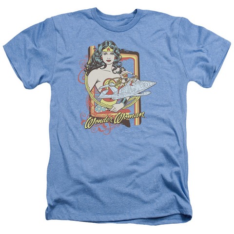 DC-Invisible Jet - Adult Heather Tee - Light Blue- Medium
