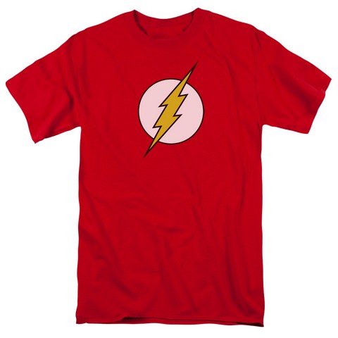 Dc-Flash Logo - Short Sleeve Adult 18-1 Tee - Red- 4X
