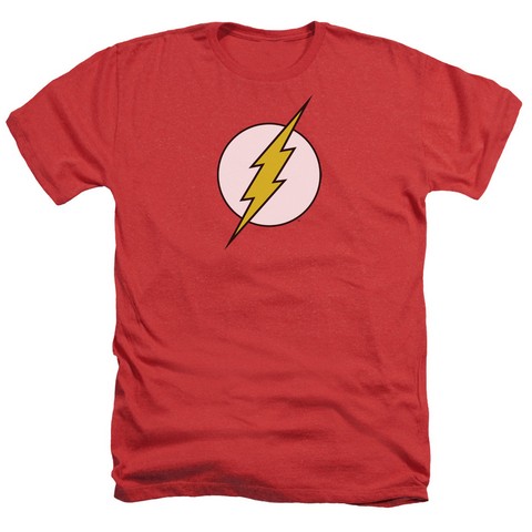 Dc-Flash Logo - Adult Heather Tee - Red- Extra Large