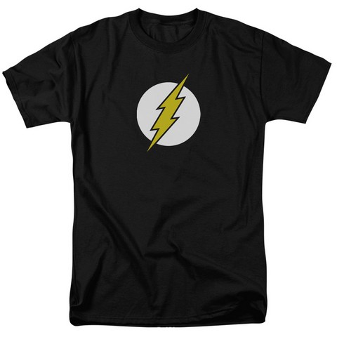 Dc-Flash Logo - Short Sleeve Adult 18-1 Tee - Black- Small