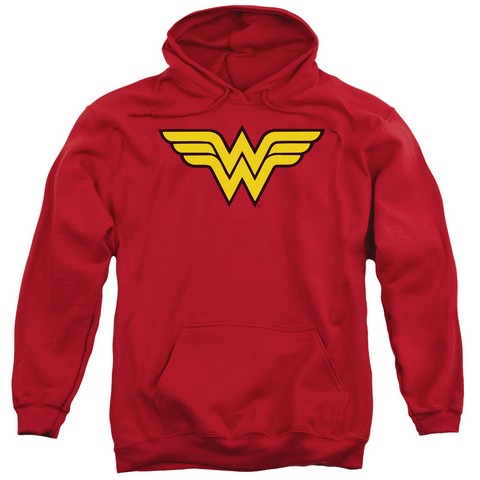 Dc-Wonder Woman Logo - Adult Pull-Over Hoodie - Red- Small -  Trevco, DCO266-AFTH-1