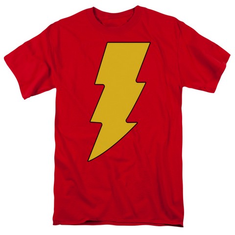 Dc-Shazam Logo - Short Sleeve Adult 18-1 Tee - Red- Small