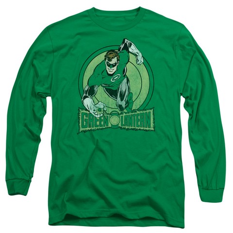 Dc-Green Lantern - Long Sleeve Adult 18-1 Tee - Kelly Green- Medium