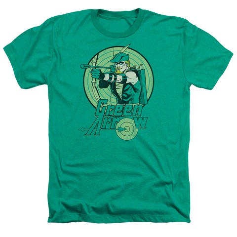 Dc-Green Arrow - Adult Heather Tee - Kelly Green- Medium