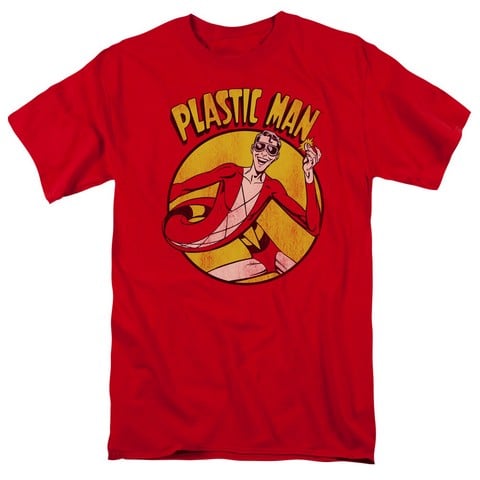 Dc-Plastic Man - Short Sleeve Adult 18-1 Tee - Red- Small