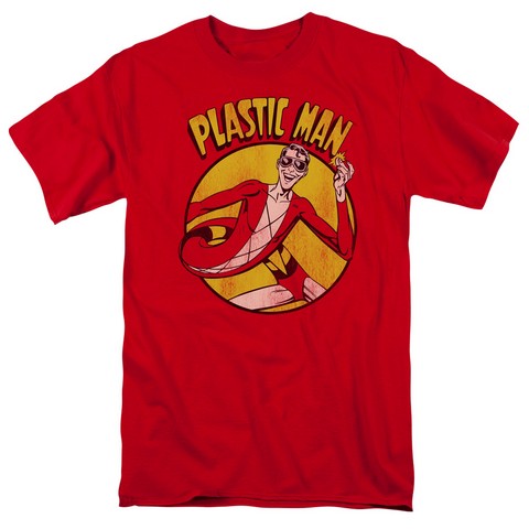 Dc-Plastic Man - Short Sleeve Adult 18-1 Tee - Red- Large