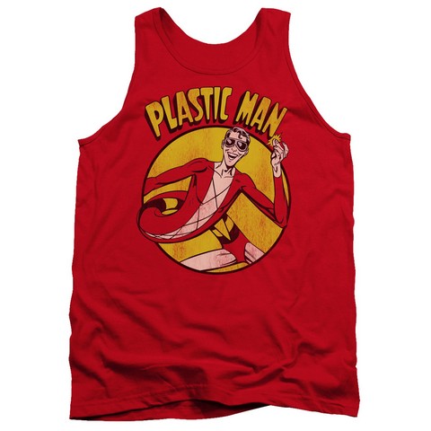 Dc-Plastic Man - Adult Tank Top - Red- Medium