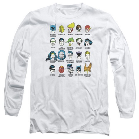 DC-Superhero Issues - Long Sleeve Adult 18-1 Tee - White & 2X