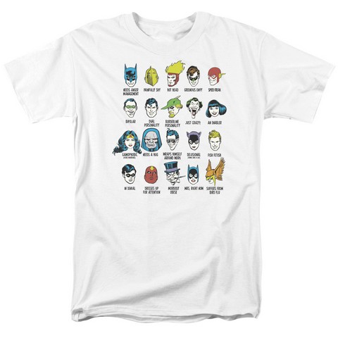 Dc-Superhero Issues - Short Sleeve Adult 18-1 Tee - White & Medium