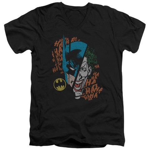Dc-Broken Visage - Short Sleeve Adult 30-1 V-Neck Tee - Black- Large