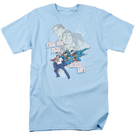 Dc-Real Men - Short Sleeve Adult 18-1 Tee - Light Blue- 2X
