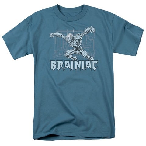 Dc-Brainiac - Short Sleeve Adult 18-1 Tee - Slate- Large