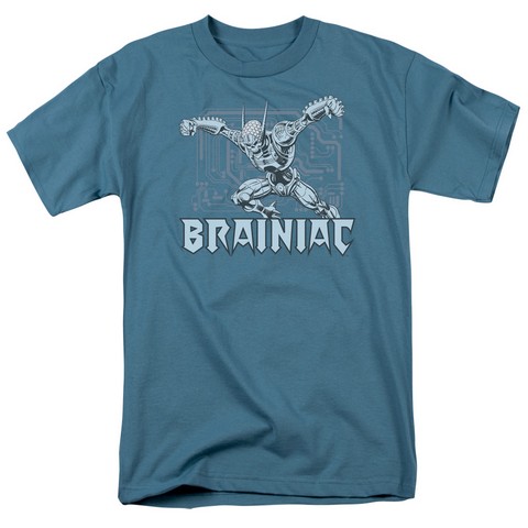 Dc-Brainiac - Short Sleeve Adult 18-1 Tee - Slate- 2X