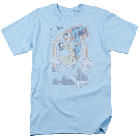 Dc-Rainbow Love - Short Sleeve Adult 18-1 Tee - Light Blue- Medium