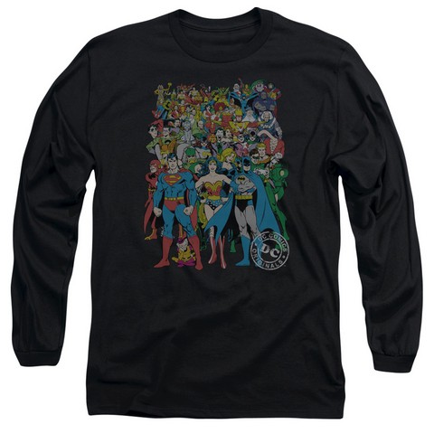 Dc-Original Universe - Long Sleeve Adult 18-1 Tee - Black- Extra Large