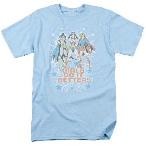 Dc-Girls Do It Better - Short Sleeve Adult 18-1 Tee - Light Blue- Extra Large
