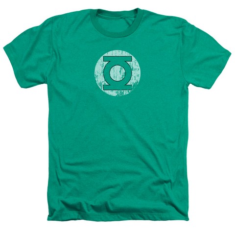 DC-Distressed Lantern Logo - Adult Heather Tee - Kelly Green- Small