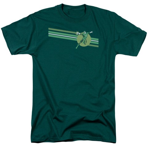 Dc-Lantern Stripe - Short Sleeve Adult 18-1 Tee - Hunter Green- 2X